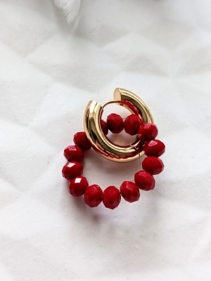 3077 Einhänger Glasperlen rot